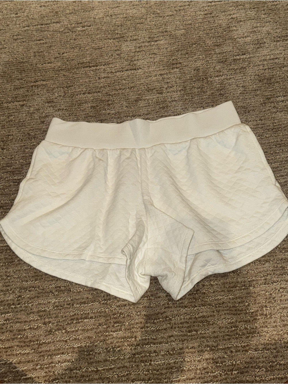 stars above White Quilted Lounge Shorts
